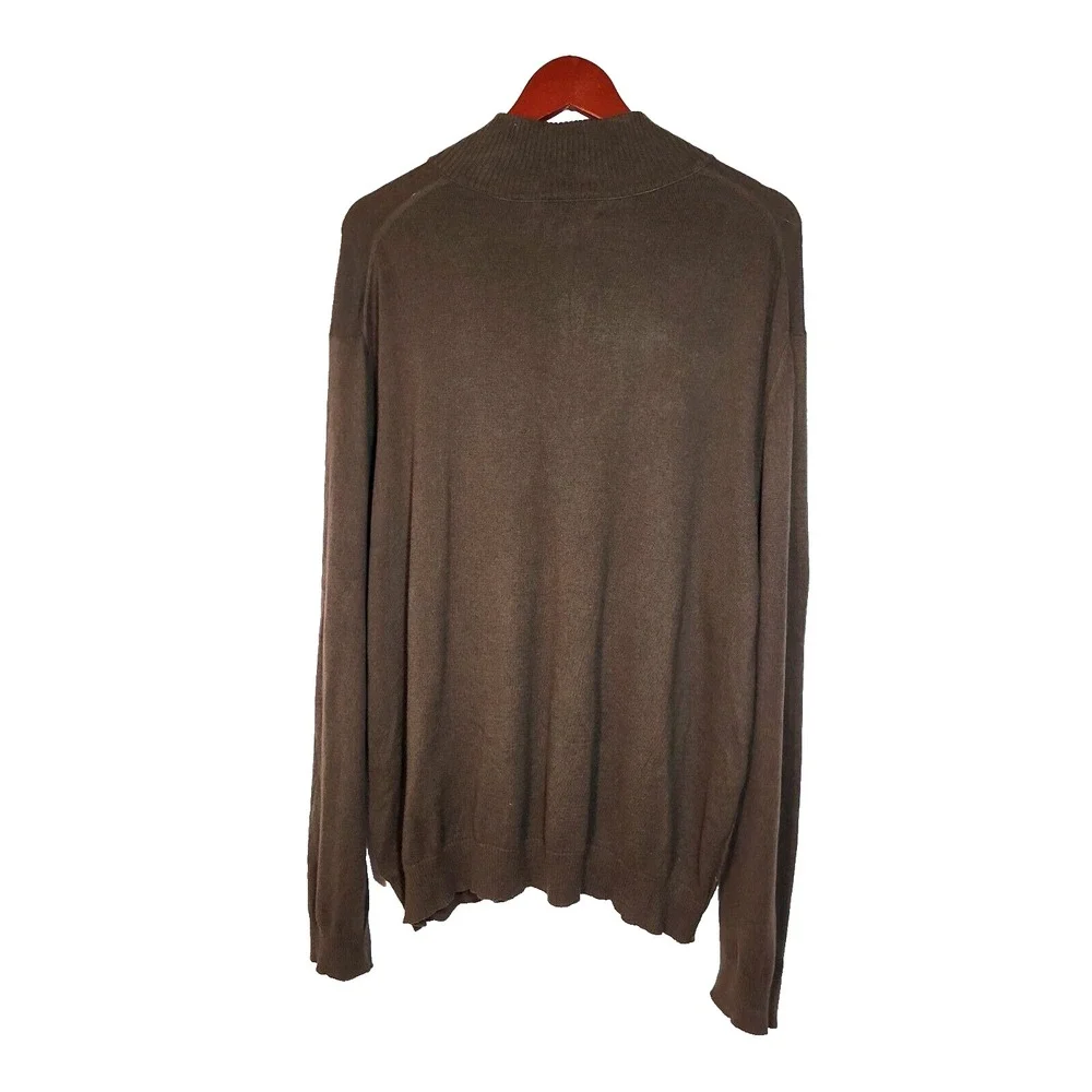 Banana Republic Brown Cashmere Blend Ribbed High Collar Button Front Sweater XXL